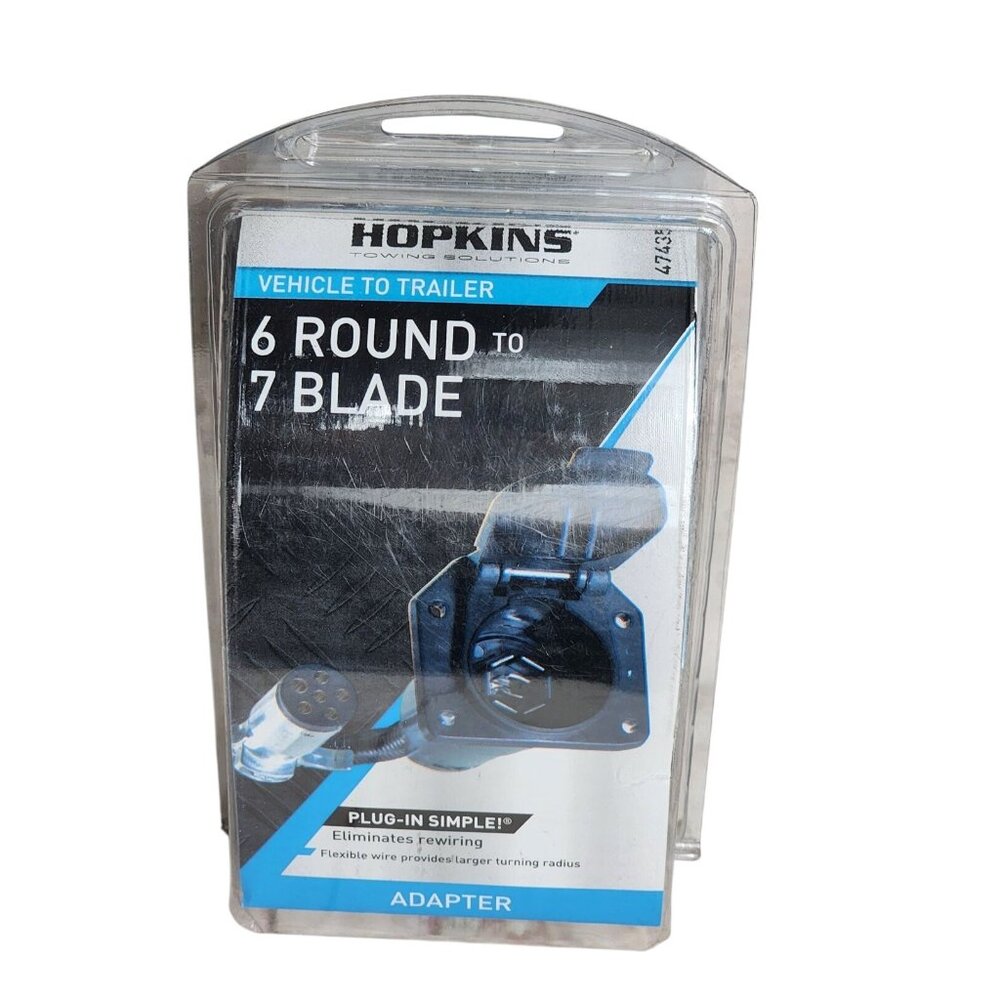 Hopkins Towing Solutions 6 Round to 7 Blade Adapter – Vehicle to Trailer Plug-In
